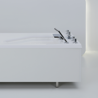 A simple freestanding bathtub for automatic underwater massage with 150 water jets