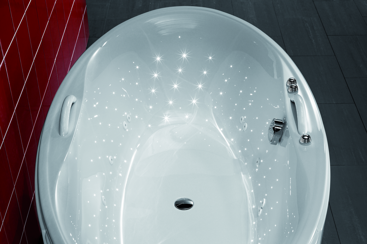 Optionally, the whirlpool tub Harmony can have the starlight effect. 
