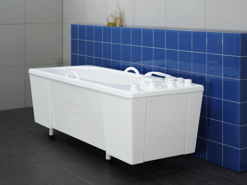 Depending on the requirements, the medical tub is equipped for various therapies